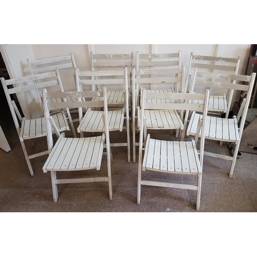 143 - Set of 10 Wooden Folding Patio Chairs