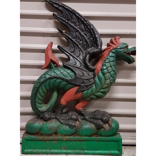 146 - Heavy Cast Iron Welsh Dragon - c. 21 x 29ins