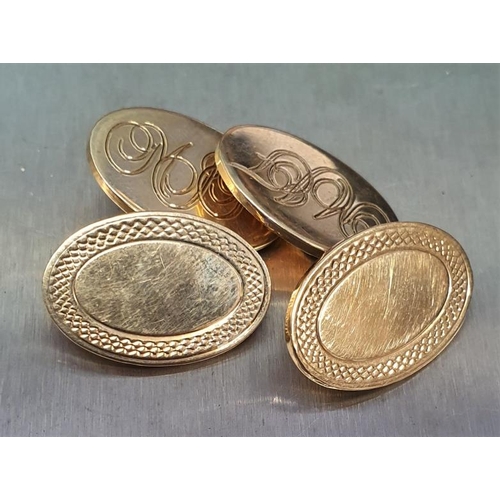 168 - Pair of 9ct Gold Cufflinks, Hallmarked Birmingham, c.15 grams