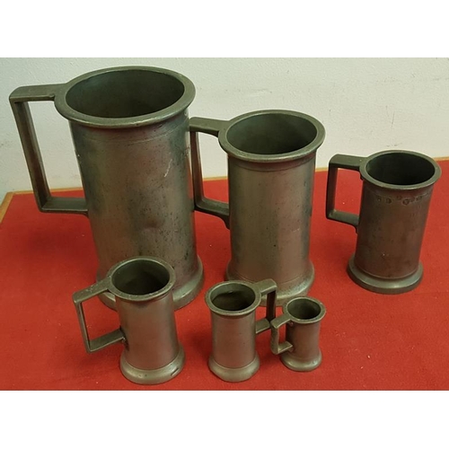 267 - Set of Six Pewter Measures