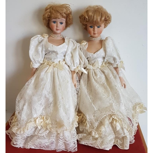 287 - Pair of Wedding Dolls with Porcelain Heads
