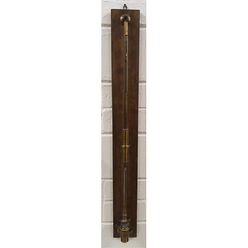 298 - Georgian Brass Ship's Barometer - 41.5ins long