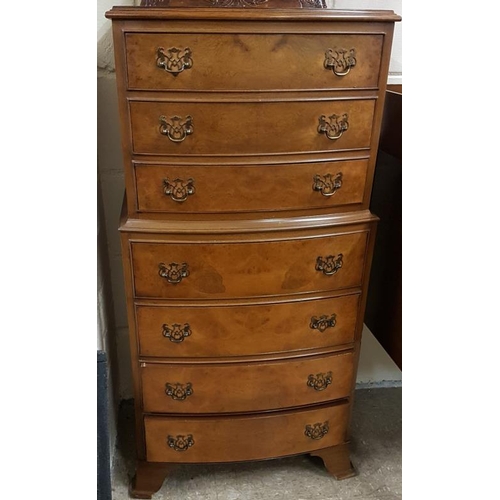 303 - Georgian Style Walnut Chest on Chest of neat proportions - 20.5 x 14.5 x 42.5ins tall