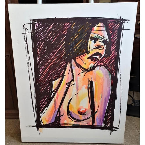 345 - Contemporary Print on Canvas of a Female Nude - Veronica, c.31.5 x 39.5in