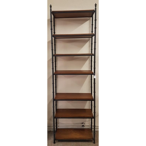 352 - Good Quality Iron and Mahogany Open Book Shelf - 28 x 13 x 90ins
