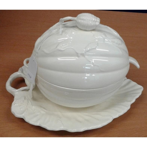 390 - Creamware Lidded Tureen and Plate