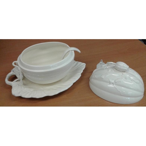 390 - Creamware Lidded Tureen and Plate