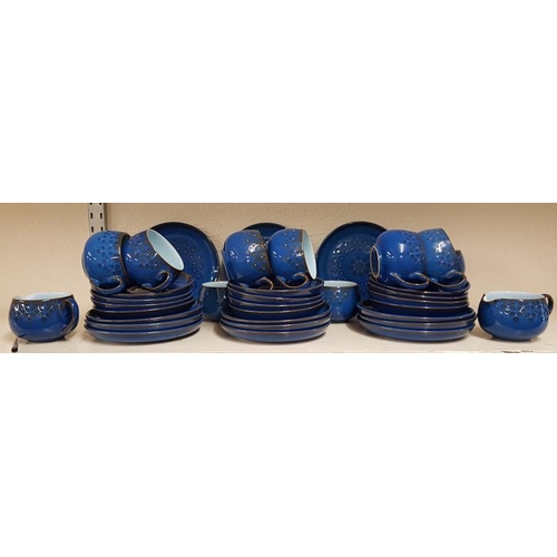 412 - Denby Coffee Set (12 Plates, 12 Saucers, 9 Cups, Sugar Bowl and 2 Milk Jugs)