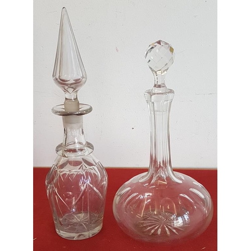 413 - William IV Irish Decanter and a Victorian Thumb Cut Decanter