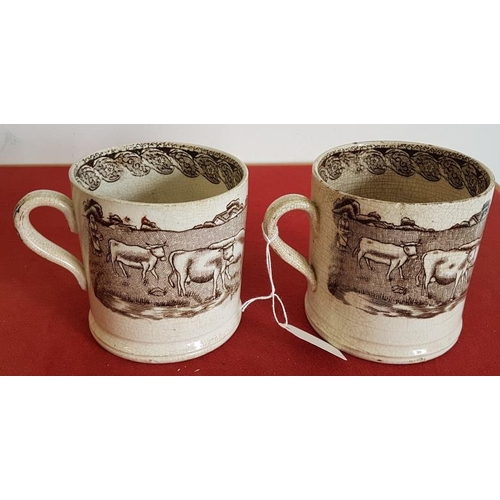 416 - Two Victorian Cow Mugs