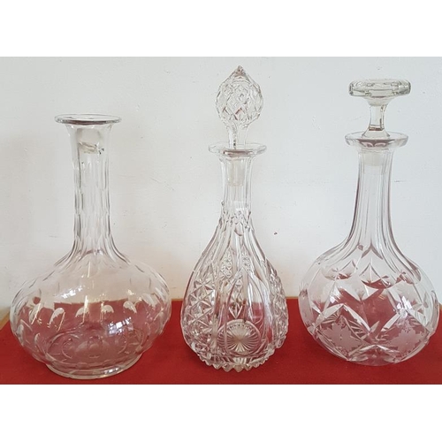 419 - Three Decanters with Stoppers