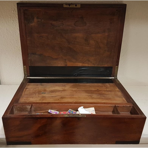 434 - Victorian Mahogany Writing Box with Ebony Inlay