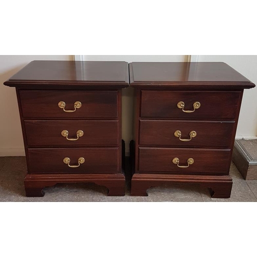 459 - Pair of Three Drawer Side Cabinets/End Tables, each c. in wide - 22.5 x 16.5 x 26.5ins