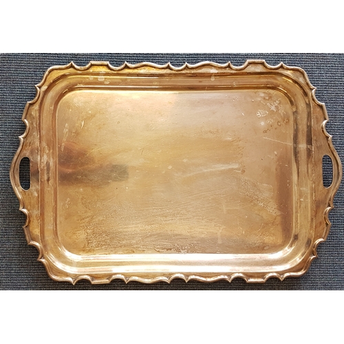 453 - Large and Impressive Silver Plated Serving Tray by Walker * Hall, Sheffield c.1890, c.25 x 17in