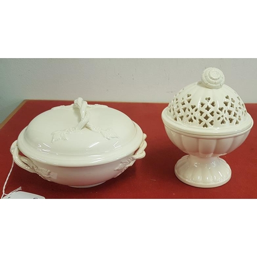 386 - Two Creamware Lidded Bowls