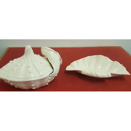 387 - Two Pieces of Creamware - Lidded Dish and Side Dish