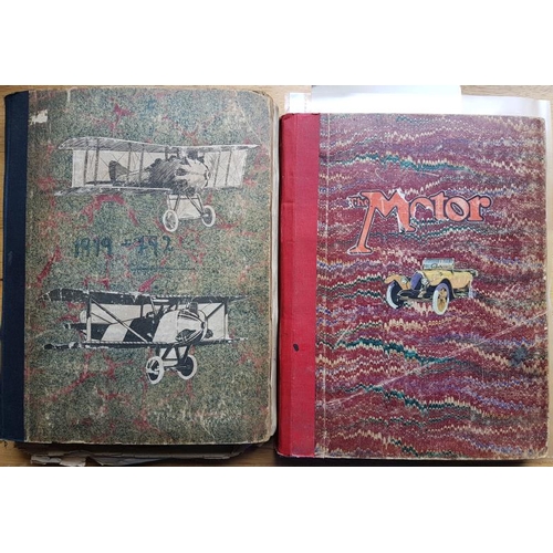 31 - Two scrapbooks: Aeroplanes 1919 to the 1920s and one of early Motor Cards with some greeting cards o... 