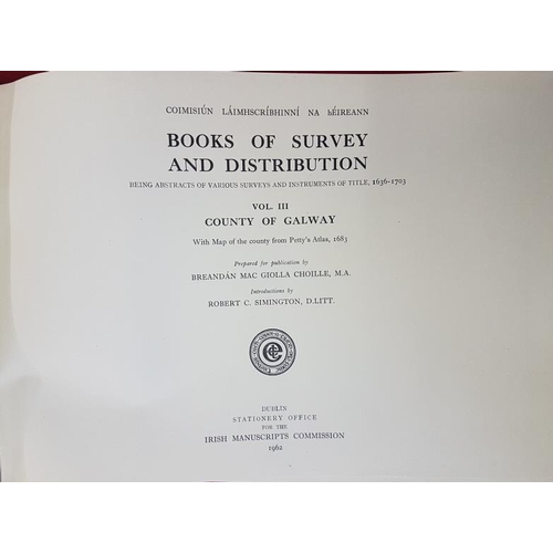 36 - Book of Survey and Distribution, Co. Galway, Irish Manuscript Commission, 1962