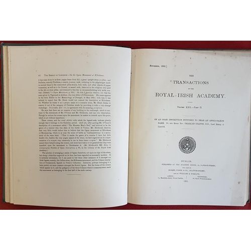 78 - Bound volume of Transactions of Royal Irish Academy 1878-1892 era. Articles on ogham Inscriptions by... 