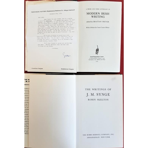 83 - Grattan Freyer 'Modern Irish Writing' 1978. 1st Edition. With signed author's letter; and Robin... 