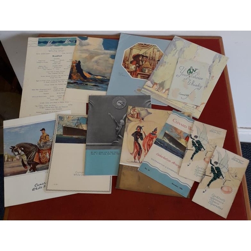 103 - Cunard White Star 'Queen Mary': A collection of 12 menus/brochures re. Atlantic Crossing, October 19... 