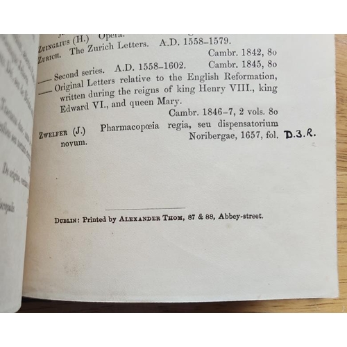 122 - A Catalogue of the Cashel Library c. 1860