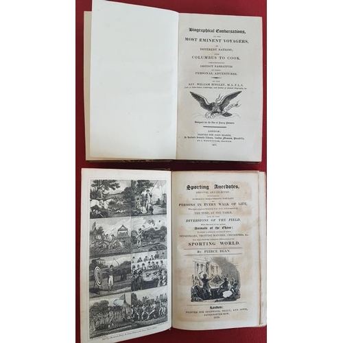 160 - William Bingley 'Eminent Voyages from Columbus to Cooke' 1811. Half calf; and Pierce Egan 'Sporting ... 