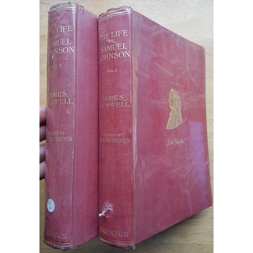 186 - The Life of Samuel Johnson, Boswell, 2 vols quarto. Bayntun 1925 with 576 ills. Good; ex libris. (2)... 