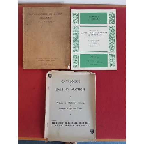 298 - Hodges Figgis 'A Catalogue of books relating to Ireland' 1953; and Sotheby's Catalogue 'Sale at Slan... 