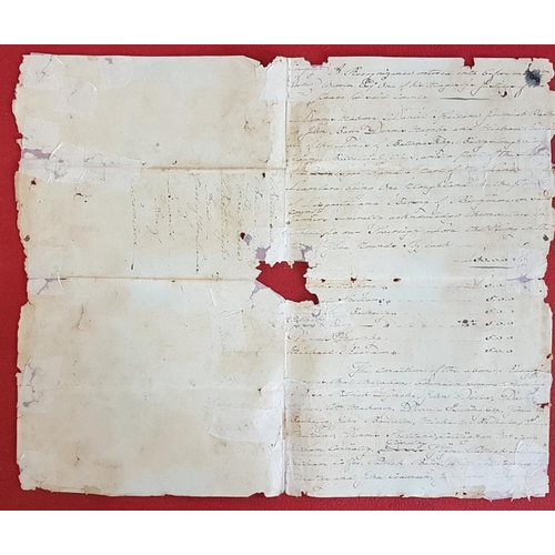 308 - [Cork 1798]. Manuscript Recognizances. Barrymore Union. Signed declaration by named farmers to keep ... 