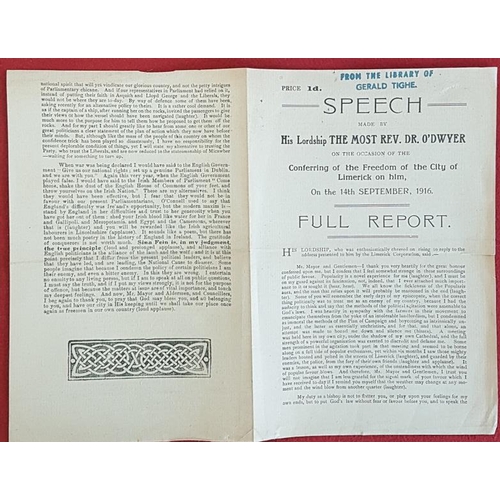 328 - Speech Made by His Lordship the Most Rev. Dr. O’Dwyer on the Occasion of the Conferring of the Freed... 