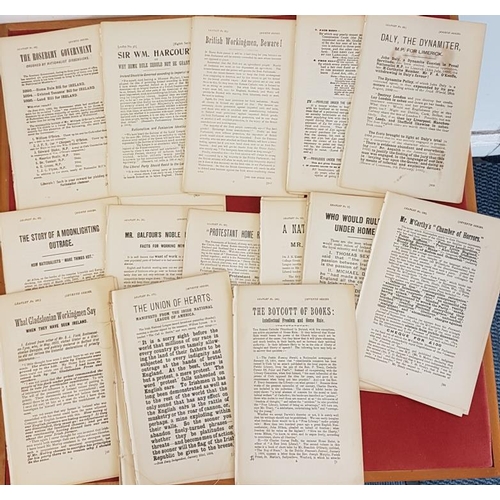 329 - [1890’s Political Leaflets]. Over 90 individual leaflets from a Unionist perspective relating to var... 