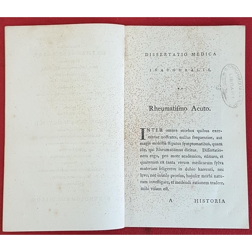 342 - Dissertatio Medica Inauguralis De Rheumatismo Acuto. S. S. T. P. Academiae Edinburgenae. [Bartholoma... 