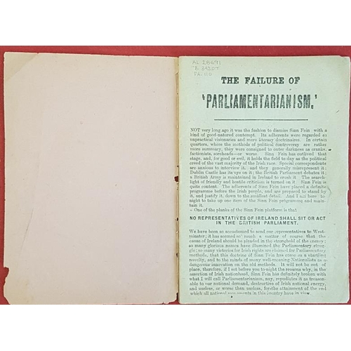 344 - Sinn Fein Pamphlets [Clare Series No. 2] [Second Edition] The Failure of ‘Parliamentarianism’ by Rev... 