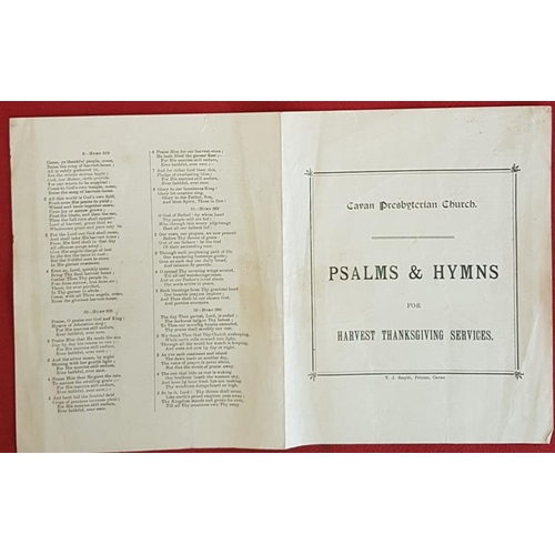 349 - Cavan Presbyterian Church. Psalms & Hymns for Harvest Thanksgiving Services. T. J. Smyth, Cavan.... 