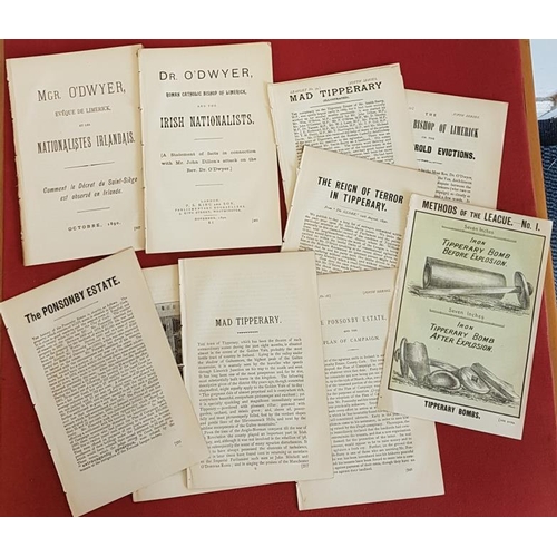 353 - [Tipperary & Limerick]. Irish loyal Pamphlets. 1890. 8 individual works on Tipperary Bomb Explos... 