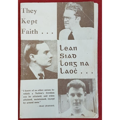 357 - They Kept Faith. Lean Siad Lorg na Laoch. Roinn Eolais na Poblachta. wrappers, signs of wear. in the... 