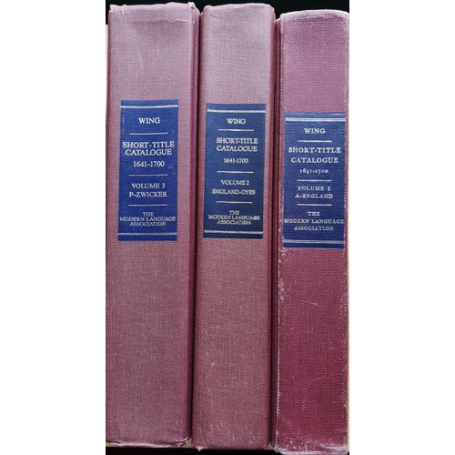 376 - Wing, Donald 'Short Title Catalogue' - 3 Volumes