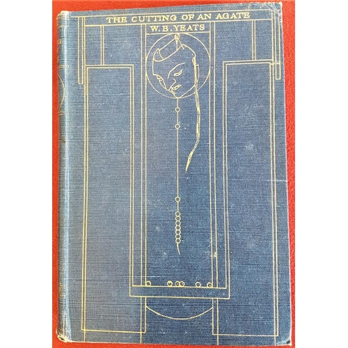 405 - W. B. Yeats 'The Cutting of an Agate' 1919. 1st Edition. Original gilt cloth cover designed by Sturg... 