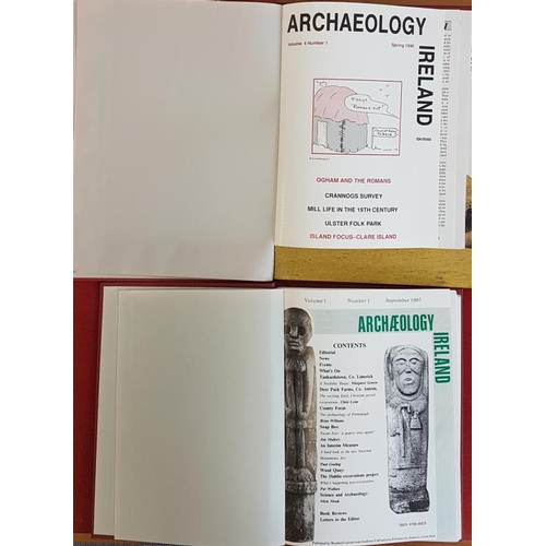 664 - Archaeology Ireland Vol. 1. Number 1, 1987 to 2002. First 60 issues, excellent set in 15 bound red c... 