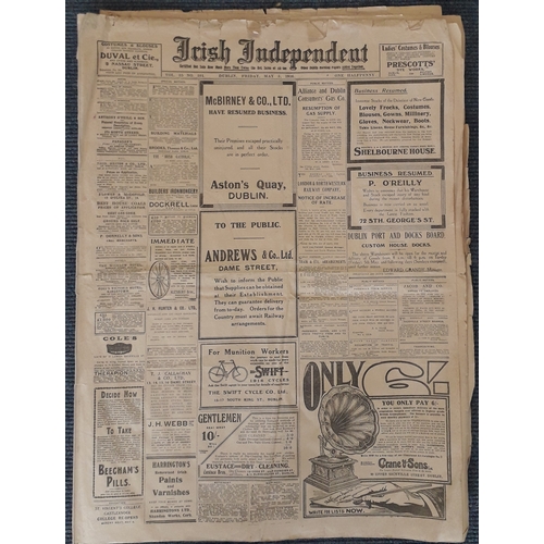 365 - 1916 Interest Irish Independent Newspapers - Three Irish Independent Newspapers Issued directly afte... 