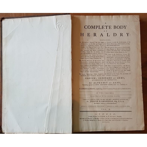 396 - Joseph Redmondson 'A Complete Body of Heraldry' Volume 2 (1780). Large Folio. Numerous Heraldic Plat... 