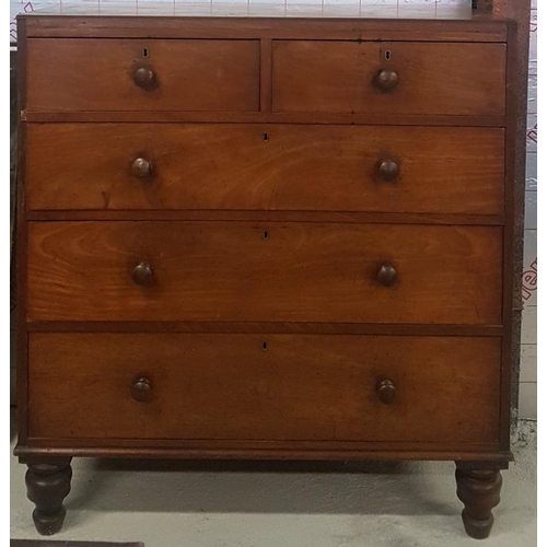 20 - Victorian Mahogany Chest of Two over Three Drawers - 39.5 x 19 x 43ins