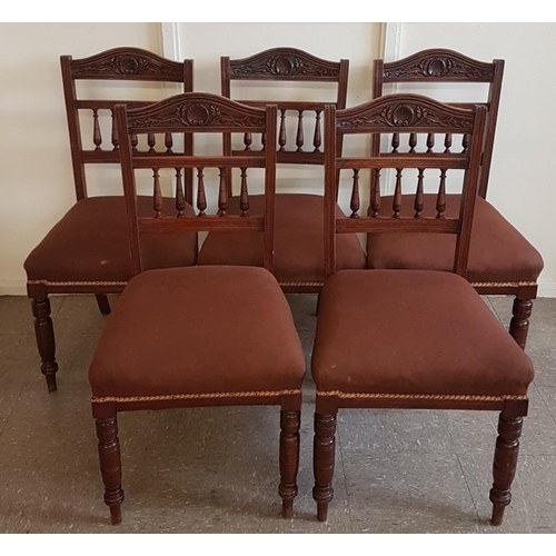 24 - Set of Five Edwardian Mahogany Dining Chairs