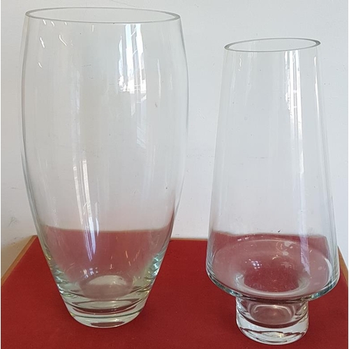 61 - Two Large Glass Vases and a Box of Various Glasses