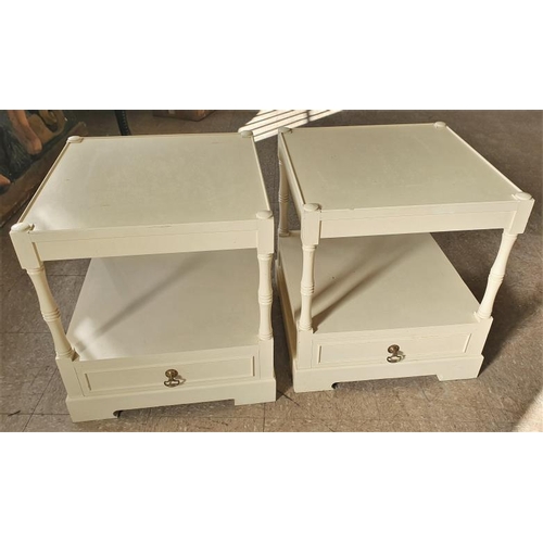 65 - Pair of Modern Single Drawer End Tables - 20 x 22ins