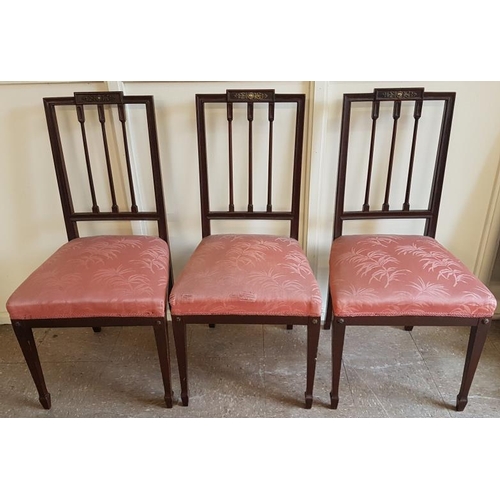 91 - Set of Three Good Quality Edwardian Mahogany Chairs with cast brass detail