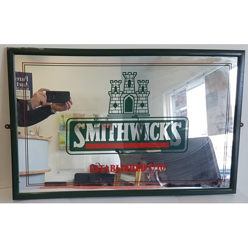 125 - Original Smithwicks Advertising Mirror - 17 x 28ins