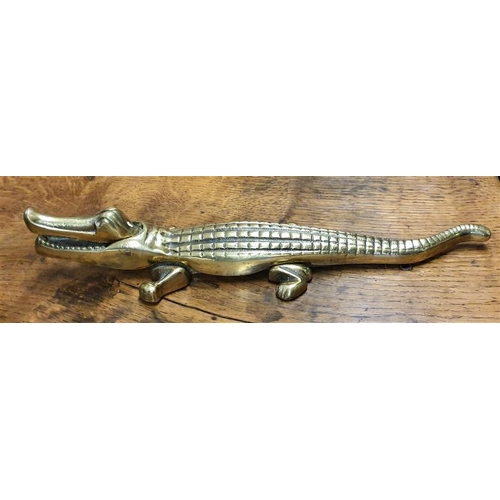 545 - Heavy Cast Brass Alligator Nut Cracker