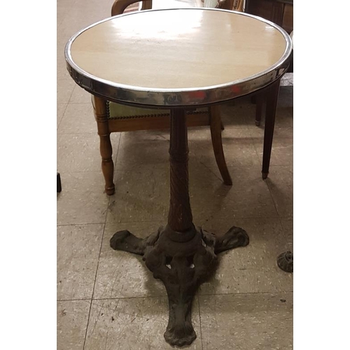 555 - Victorian Cast Iron Base Bistro Table - 20ins diameter, 28.5ins tall